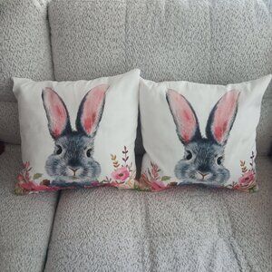 Decorative, Double-Sided, Bunny Rabbit Throw Pillows